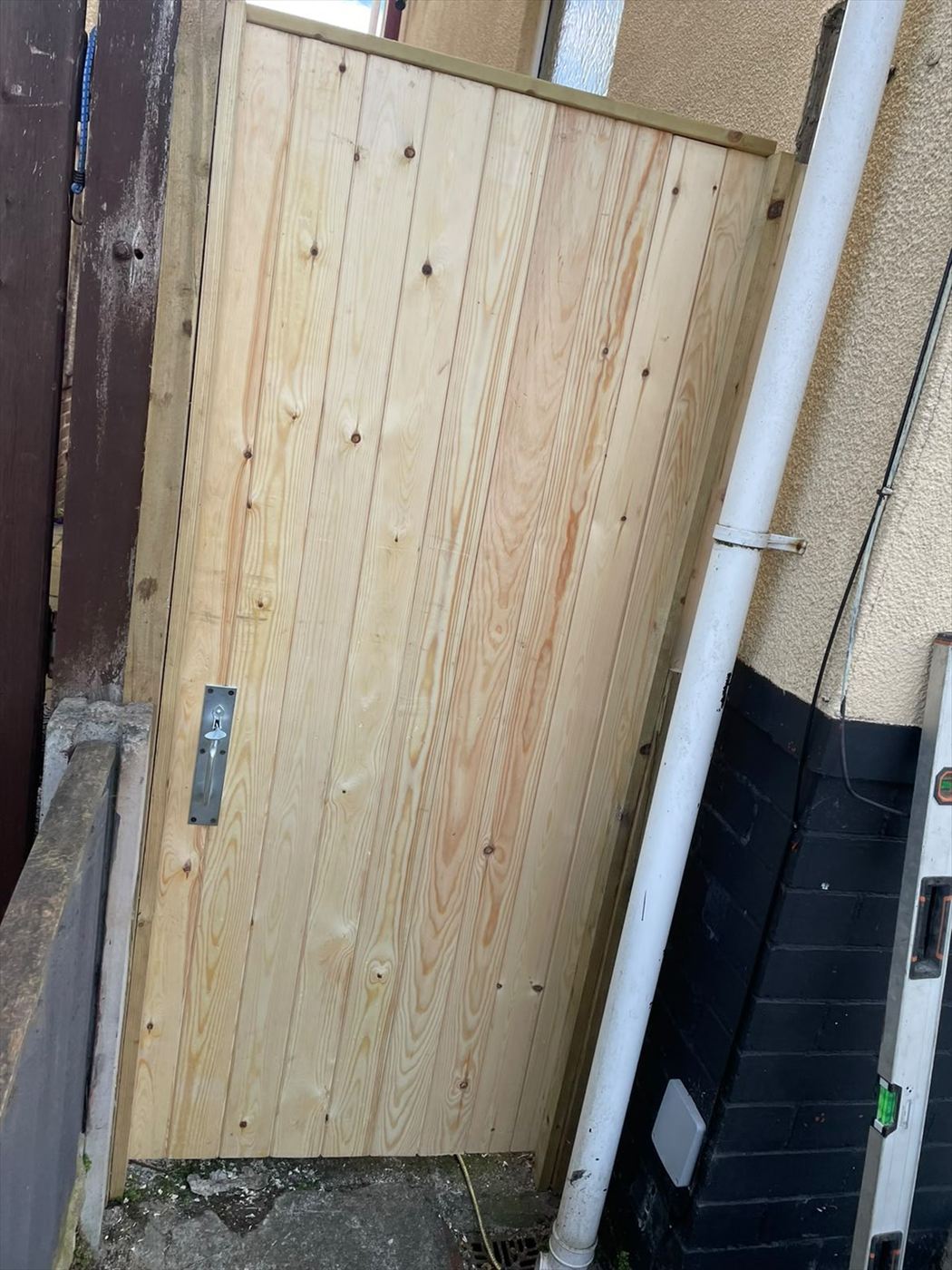New timber garden gate made and hung by AJ Garden Services in Liverpool